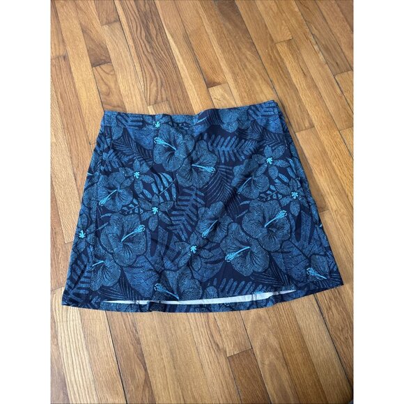 Rip Skirt Length 2 Maui Moonlight Blue Floral Hibiscus Wrap Skirt Size X-Large - Picture 2 of 6